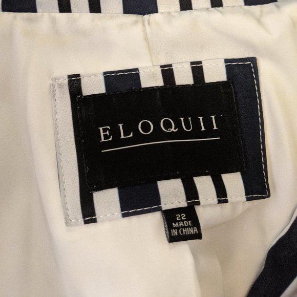 Eloquii Navy Striped Blazer - Picture 2 of 4